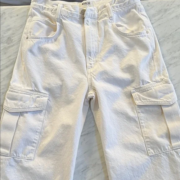 Agolde MINKA High Rise Wide Leg Denim Cargo Jeans - Picture 5 of 11